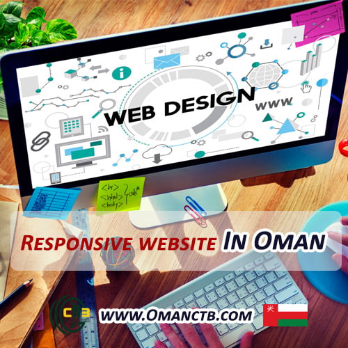 Person typing on a keyboard in front of a monitor displaying "Web Design," illustrating responsive web design advantages in Oman.